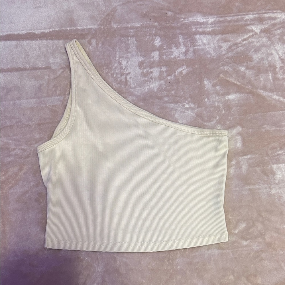 One-Shoulder Cream Top